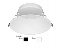 Foco empotrar LED fijo Redondo Ø206mm KONIC 24W 100º UGR19 IP54, Blanco ó Negro